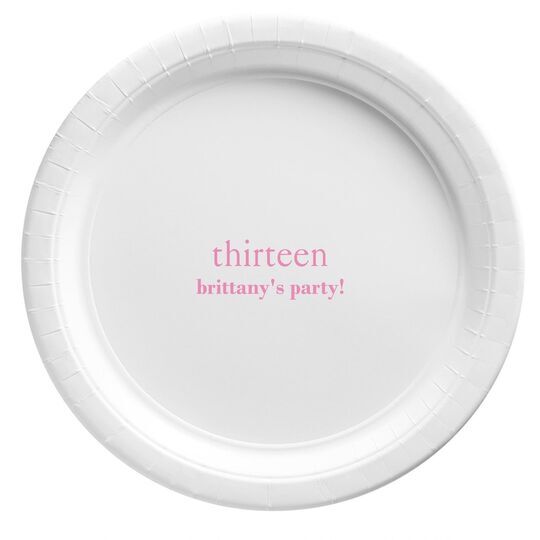 Select Your Big Number Paper Plates